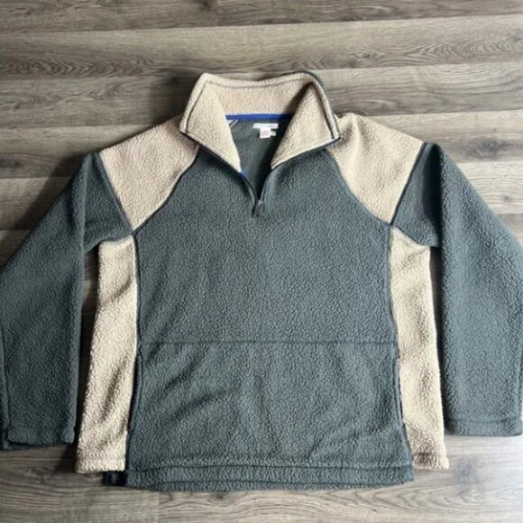Carbon 2 Cobalt 1/4 Zip Fleece Sweater Mens Medium Color Block Pullover - Picture 1 of 5